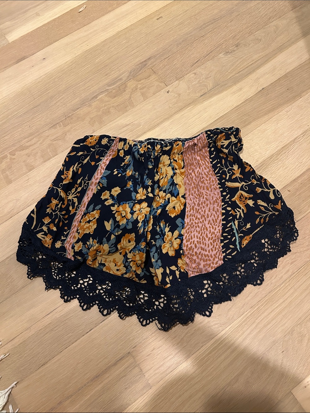 Navy floral crop top